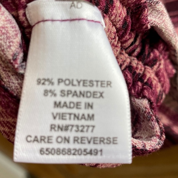 ELLE Skirt A-Line Tie-Waist Lined Pink Wine Plaid - Picture 6 of 9